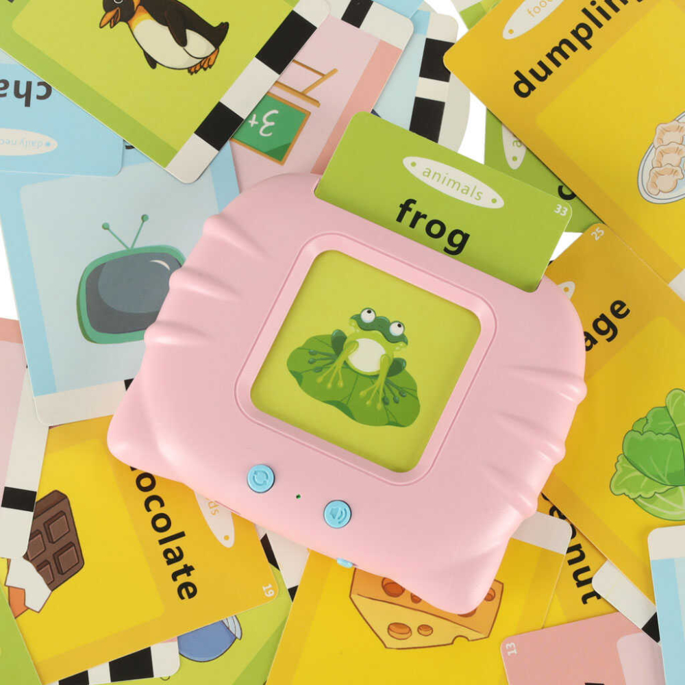 Cititor de carduri pentru invatarea vocabularului in limba engleza, 112 Carduri, Reincarcabil, Roz [9]