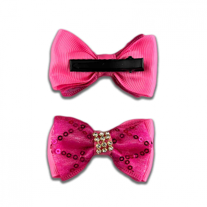 Clama de par, agrafa cu fundita si paiete, Magenta - Micostore.ro [2]