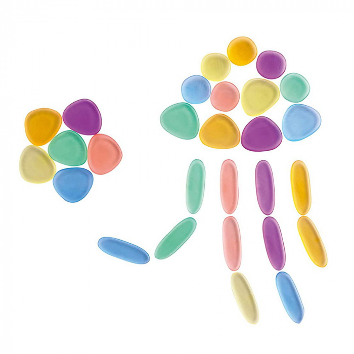 Clear Rainbow Pebbles, set 36 de pietricele translucide, 1-5 ani [4]