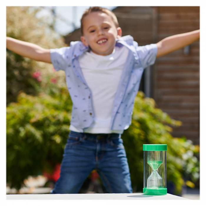 Clepsidra jumbo cu nisip verde, 1 minut, TickiT, 3-7 ani [3]