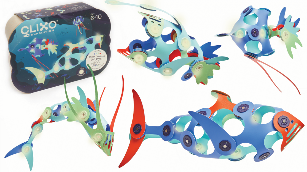 Clixo  joc magnetic de construit - Animalute marine ( 24 piese) [2]