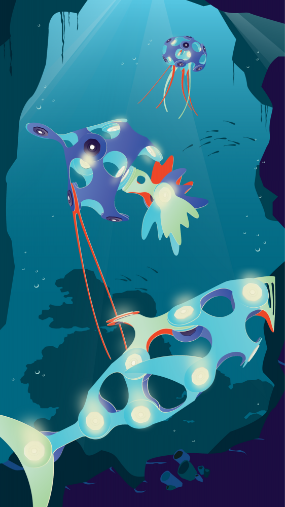 Clixo  joc magnetic de construit - Animalute marine ( 24 piese) [7]