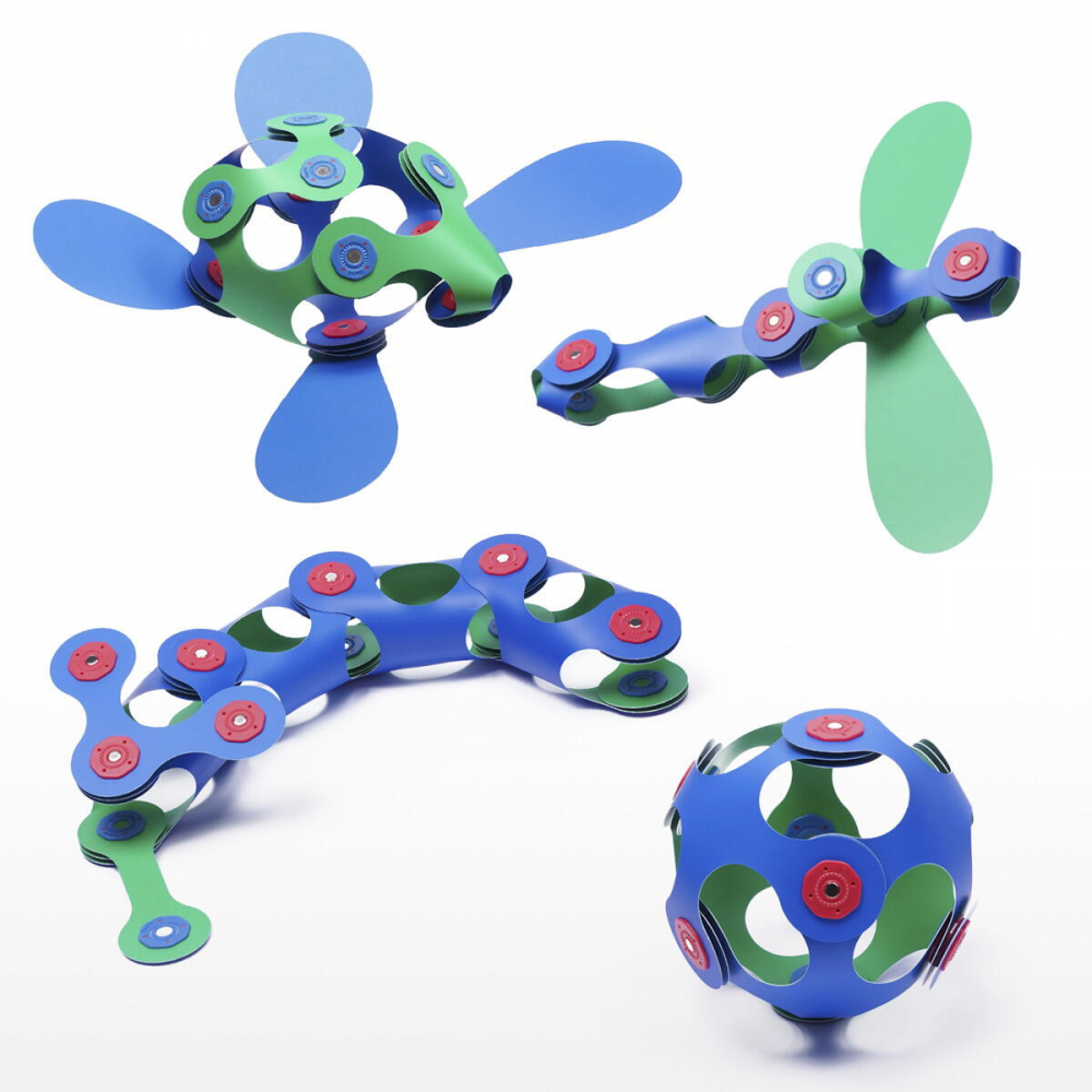 Clixo  joc magnetic de construit - Itsy Albastru & Verde (18 piese) [3]