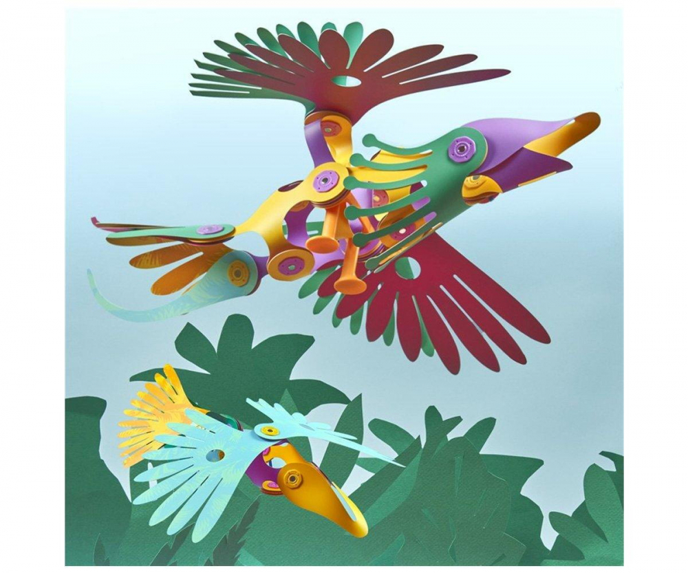 ClixoÂ® joc magnetic de construit - Pasari tropicale (22 piese) [4]