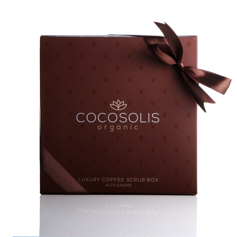 COCOSOLIS Cutie de lux cu 4 scruburi Naturale, bio, 3 pentru corp si 1 pentru fata, ideal cadou [2]