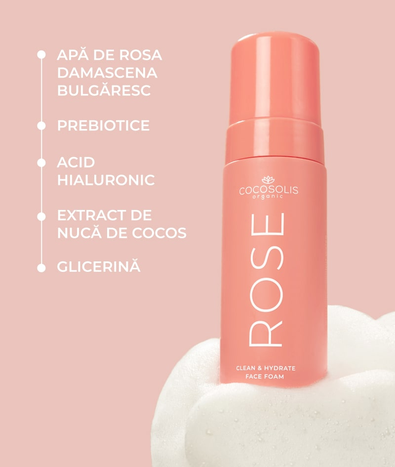 COCOSOLIS ROSE Clean & Hydrate Face Foam, pt hidratare si uniformizare [2]
