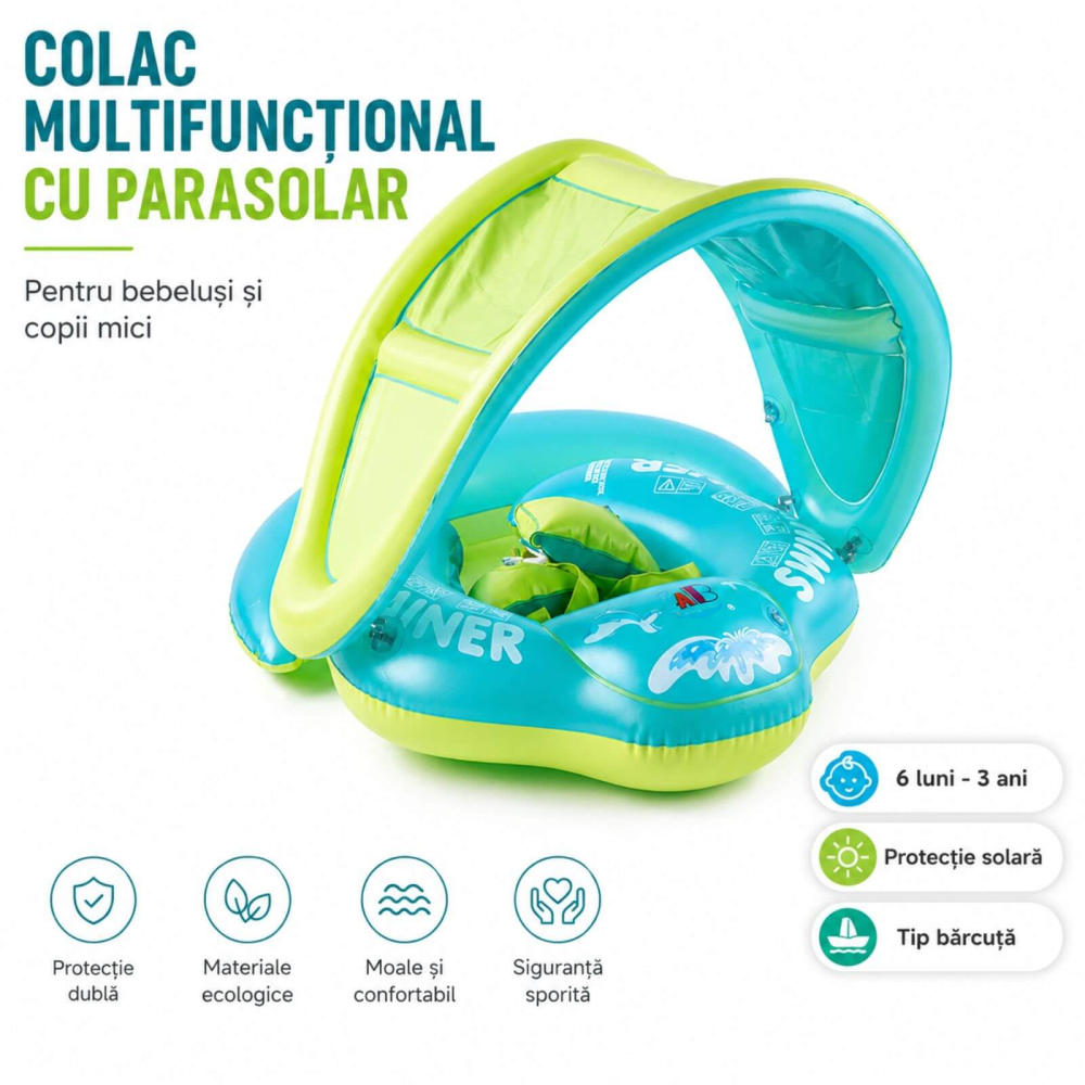Colac bebe cu parasolar si sezut, 6-36 luni, max 15 kg [2]