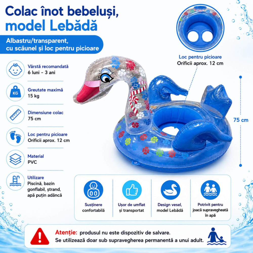 Colac inot bebelusi, Lebada, cu chilotel si sezut, 6 luni-3 ani [2]