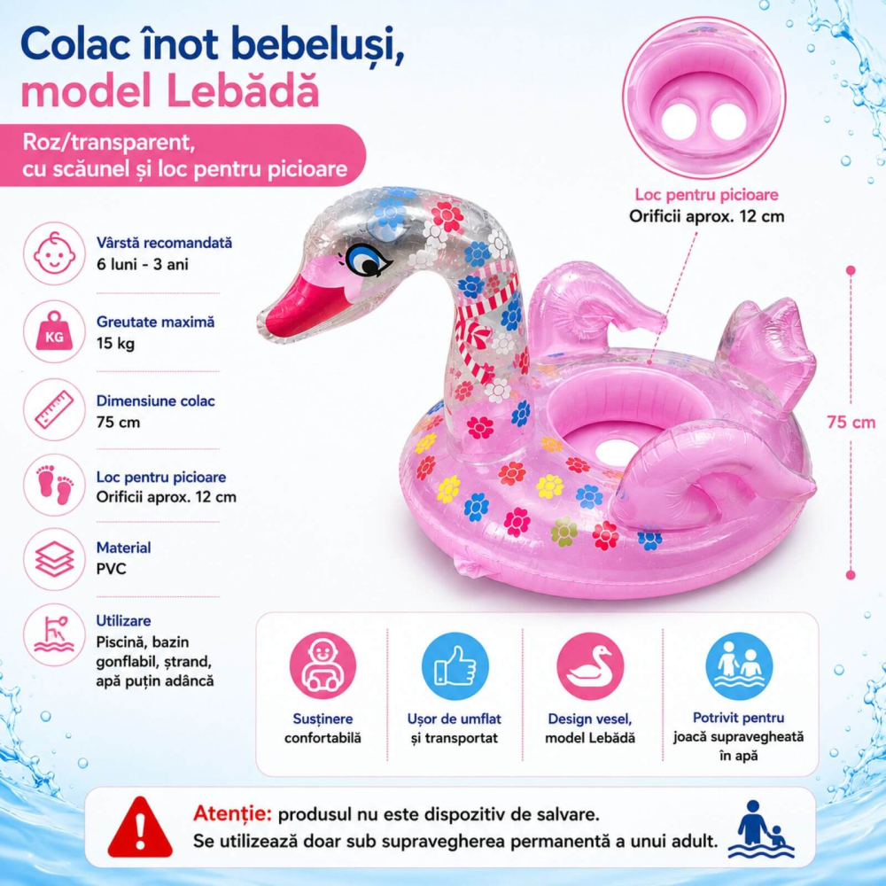 Colac inot bebelusi, Lebada, cu chilotel si sezut, 6 luni-3 ani [2]