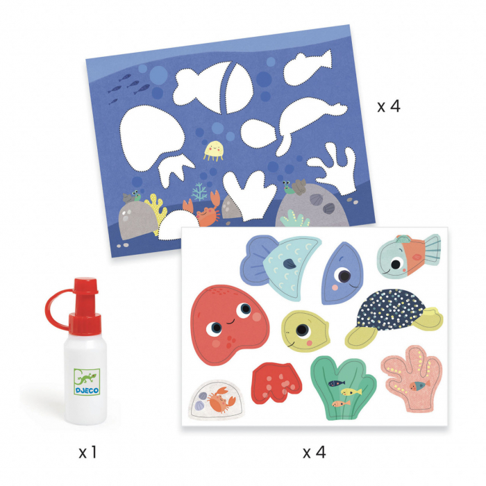 Colaje Djeco - primele planse cu animale, varsta 1 - 3, 3 - 6 ani, Baiat, Fata [2]