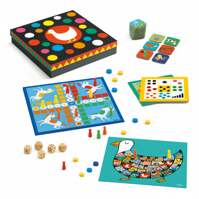 Colectia de 12 jocuri clasice: Ludo, Nu te supara frate!, Memo, Tic Tac Toe, Bingo, Jocul Gastelor, Djeco, varsta 3 - 6, 6 - 9 ani, Adult, Baiat, Fata [2]