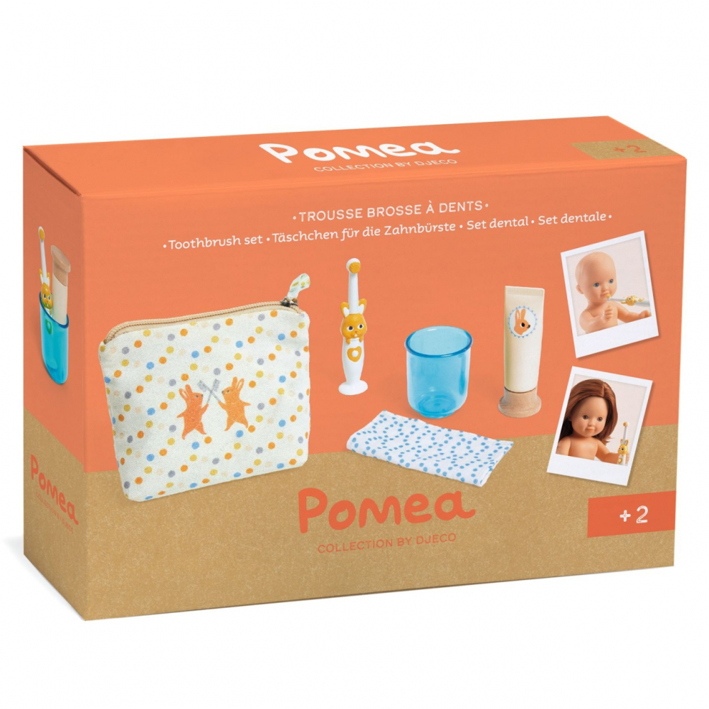 Colectia Pomea Trusa periuta de dinti pentru papusi, Djeco, varsta 1 - 3 ani, Baiat, Fata [1]