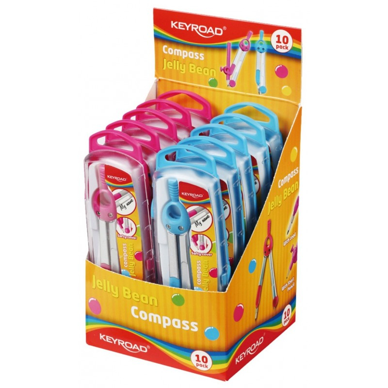 Compas metalic cu mina, Keyroad Jelly Bean, KR971121/KR971130, safety, set PVC, diverse culori [5]