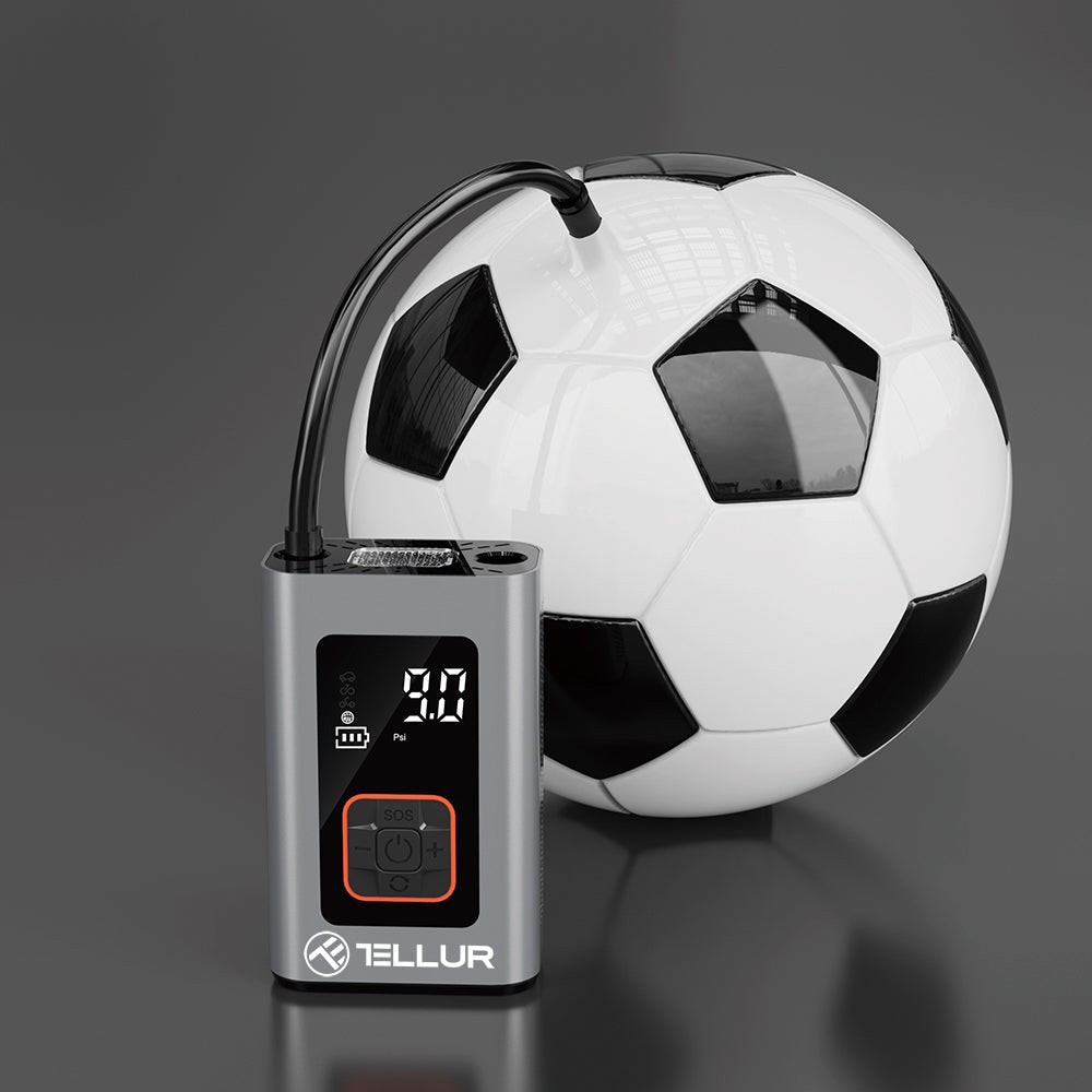 Compresor auto portabil Tellur, 150 PSI, 16L/min, 4000mAh, USB-C, aluminiu [14]
