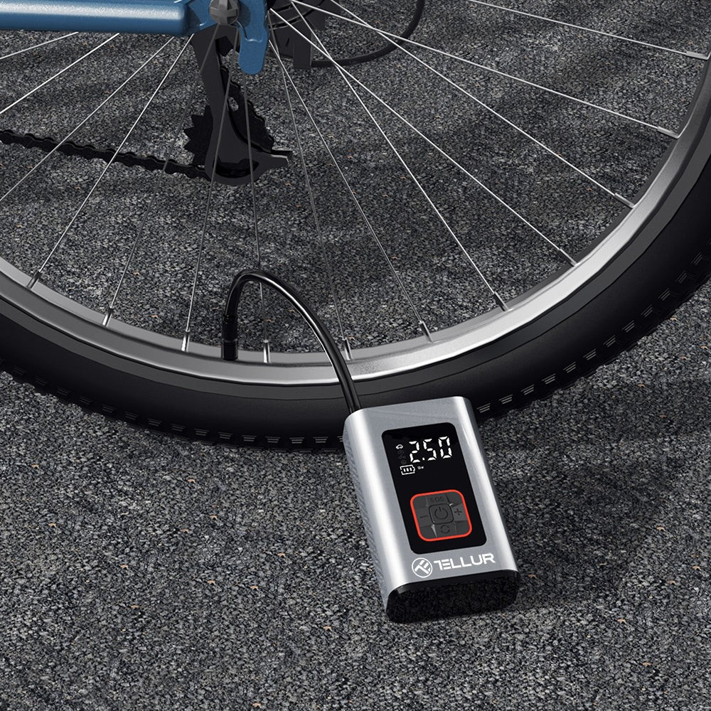 Compresor auto portabil Tellur, 150 PSI, 16L/min, 4000mAh, USB-C, aluminiu [12]