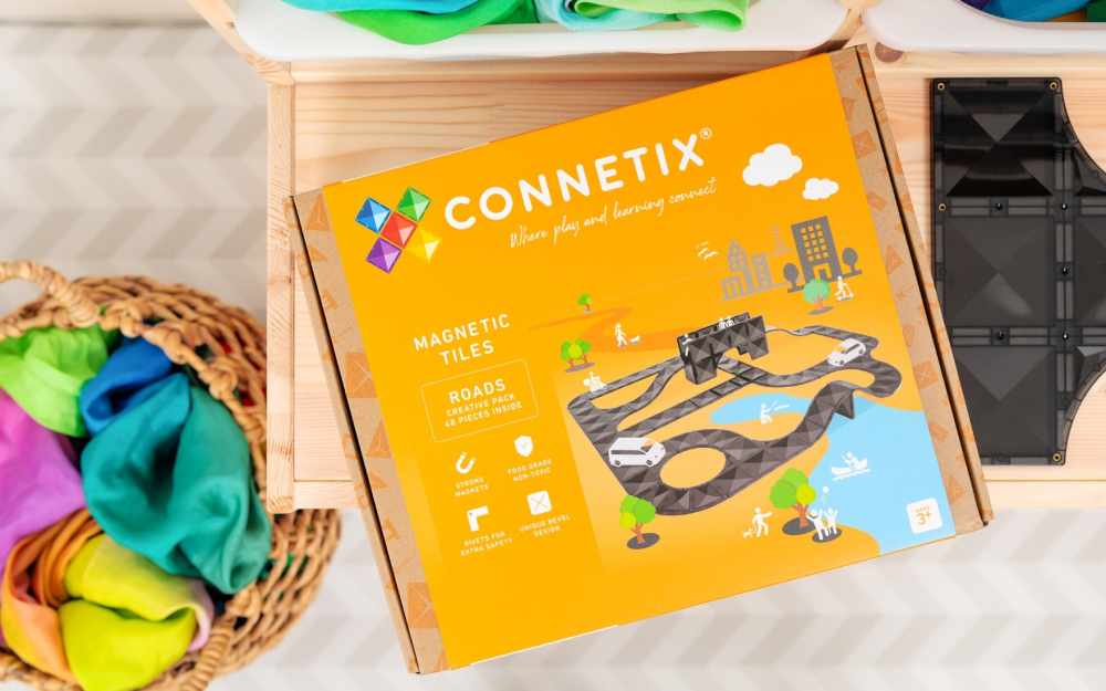 Connetix tiles - Drumuri, Rampe și Intersecții, 48 Piese Magnetice pentru Construcții Creative [10]