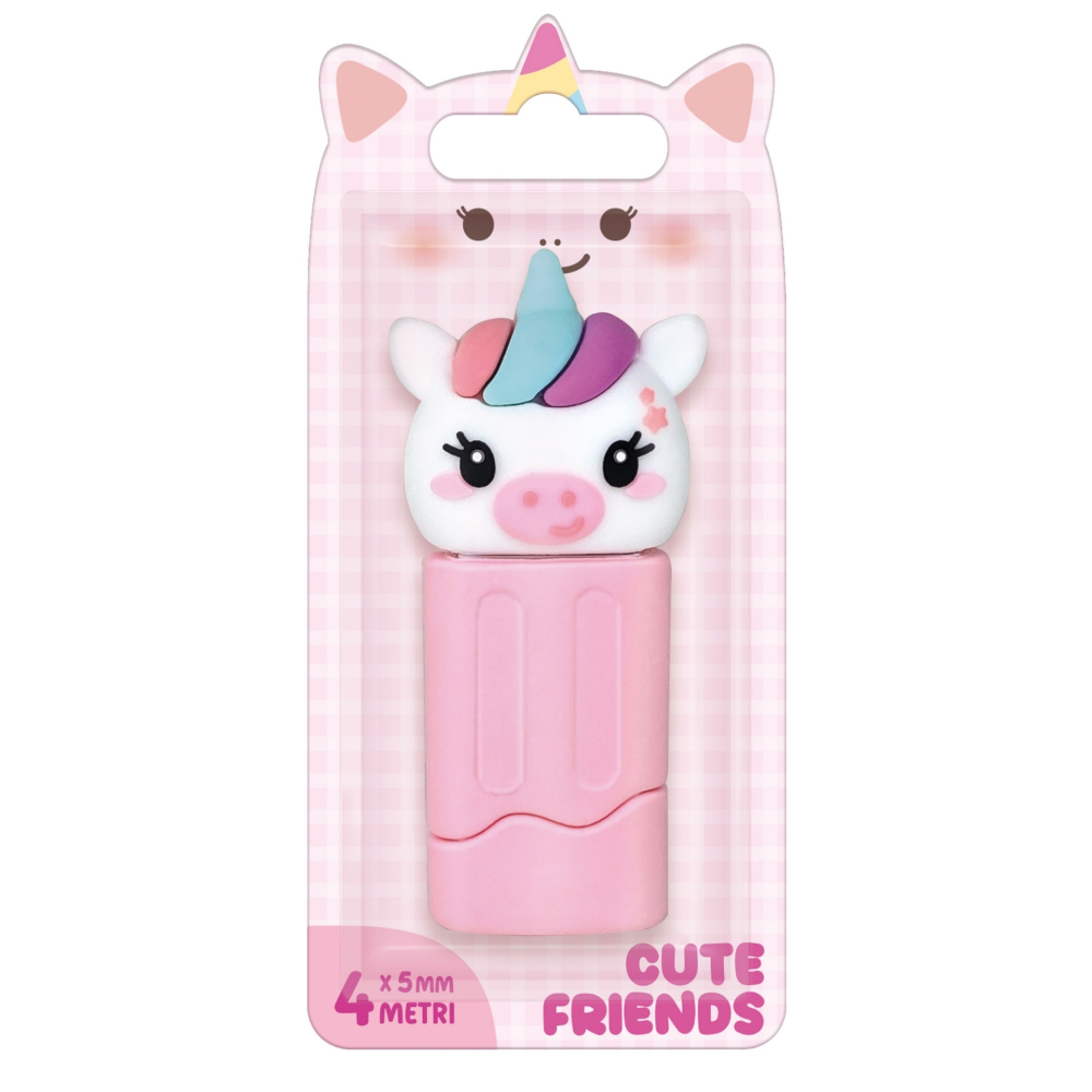 Corector cu banda Cute Friends, 4 modele (1 buc/blister,  16 buc/display) [4]