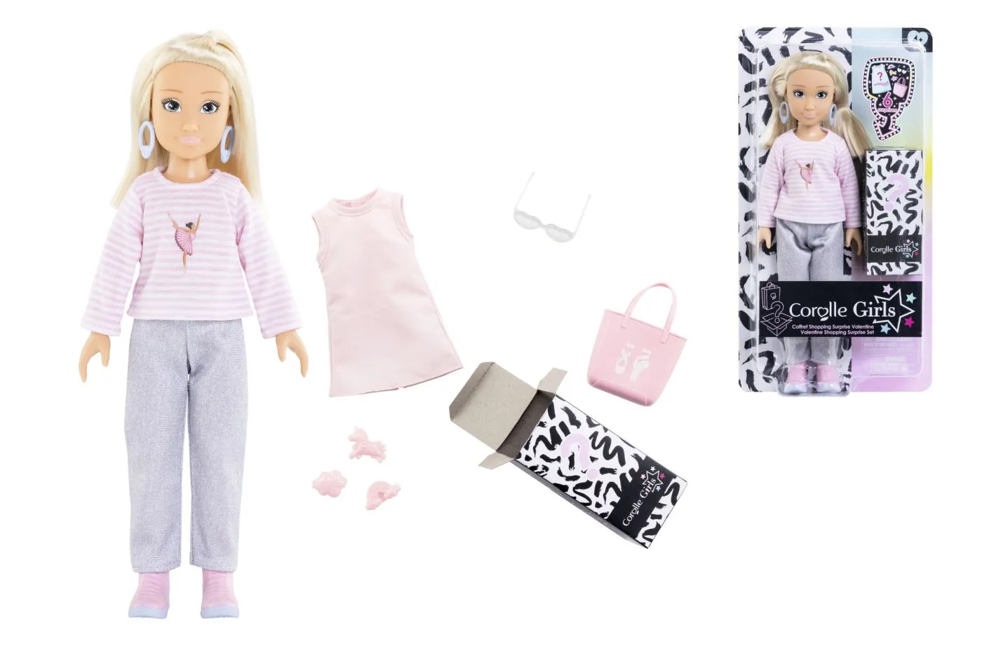Corolle set cumparaturi surpriza papusa valentine 28cm, copii varsta 4 ani pana la 8 ani [9]