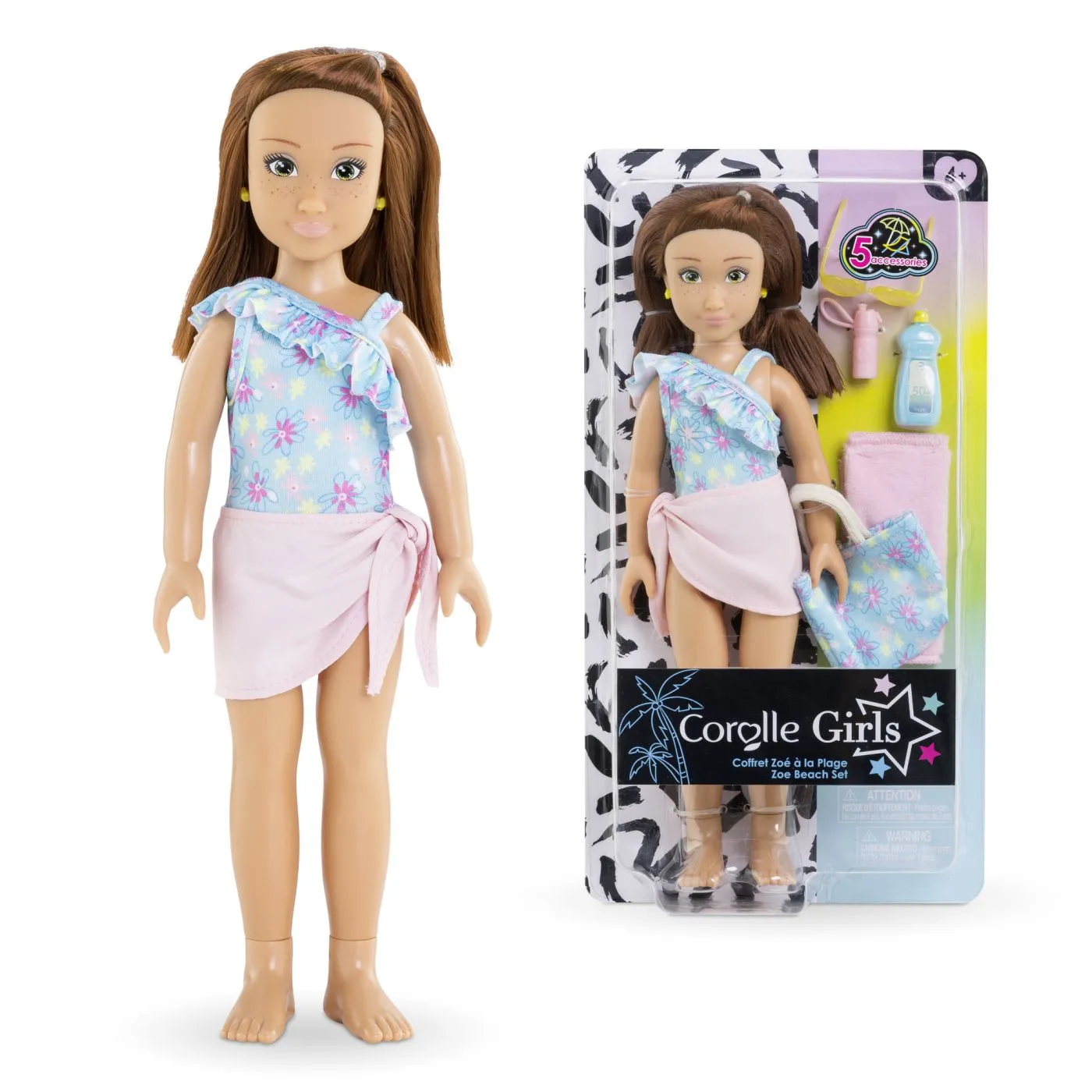Corolle set la plaja papusa zoe 28cm, copii varsta 4 ani pana la 8 ani [9]