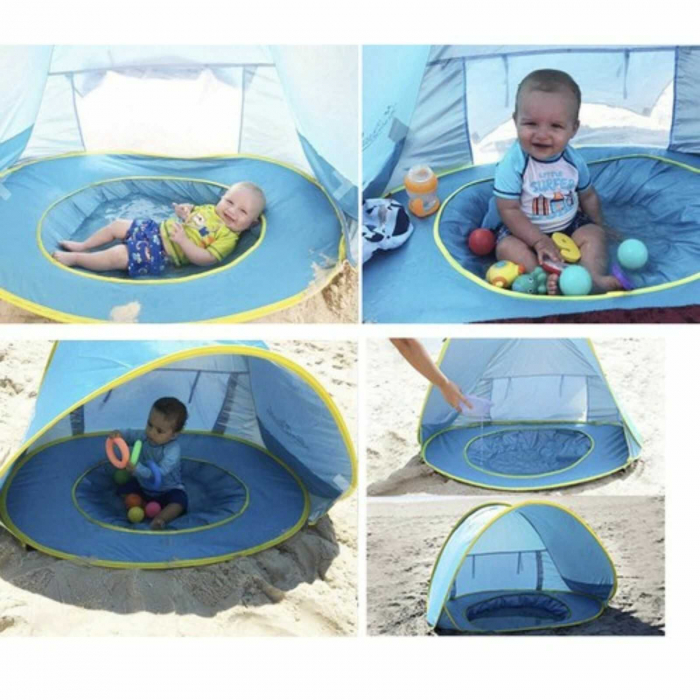 Cort Plaja Copii si Bebelusi, Protectie UV, cu Piscina - Micostore.ro [3]