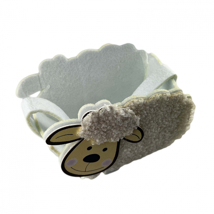 Cos din pasla handmade, figurina Oaie handmade, decor, Paste [3]