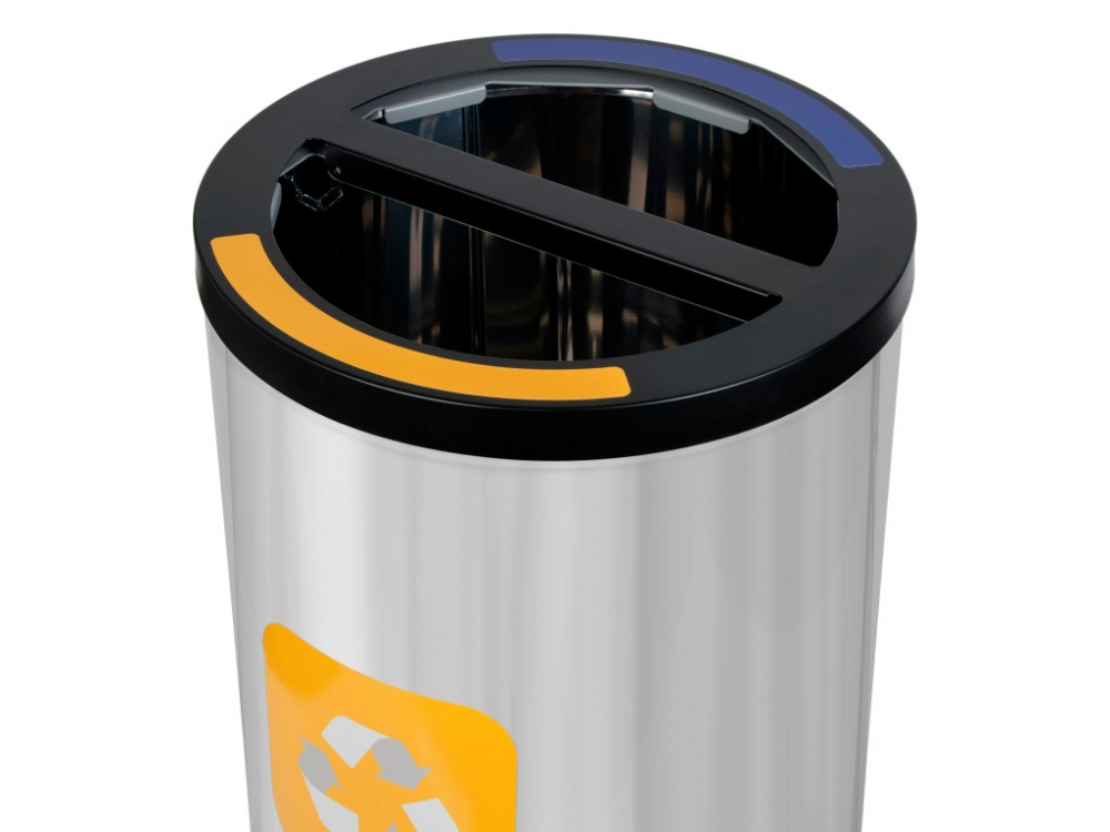 Coș inox colectare selectivă 2 compartimente 2 x 35 L [5]