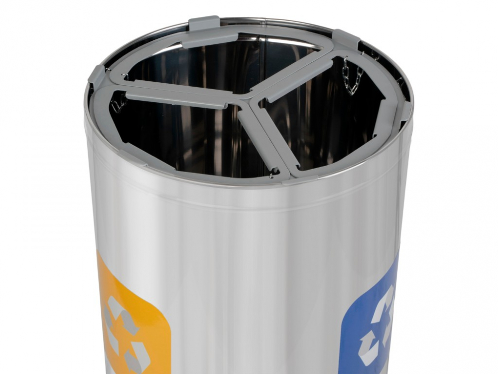 Coș inox colectare selectivă 3 compartimente 3 x 25 L [4]