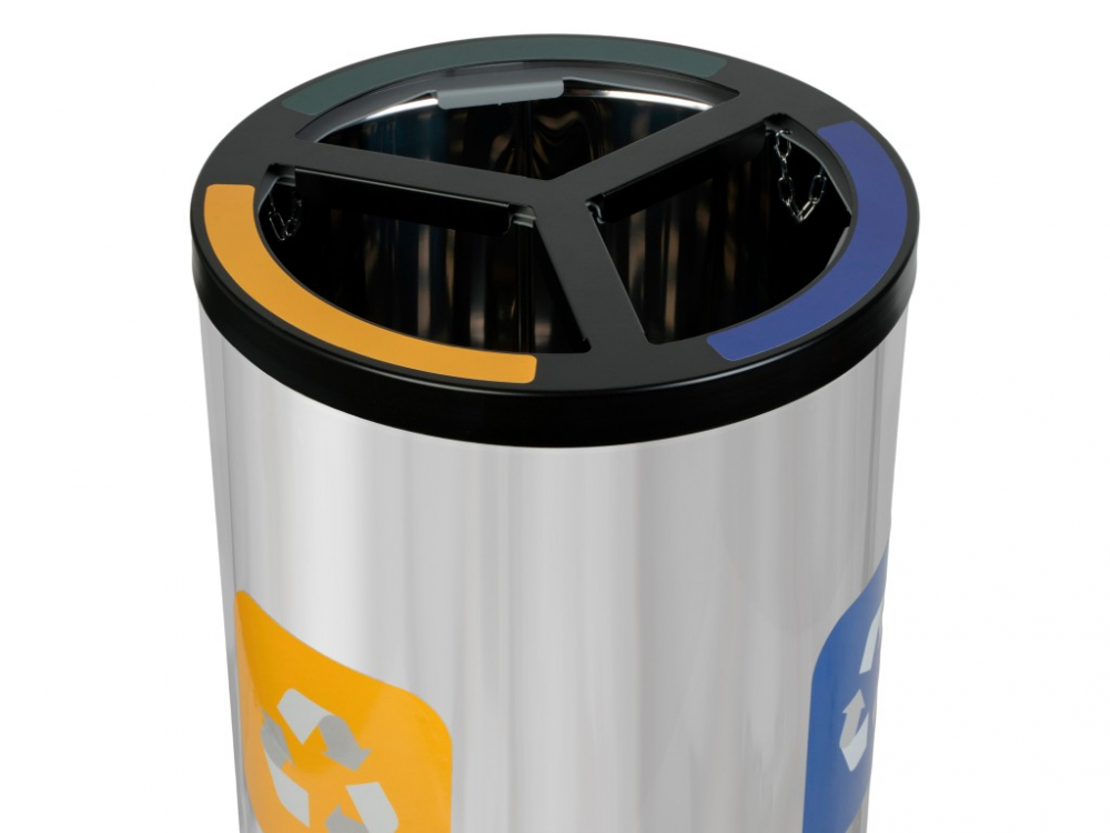 Coș inox colectare selectivă 3 compartimente 3 x 25 L [5]