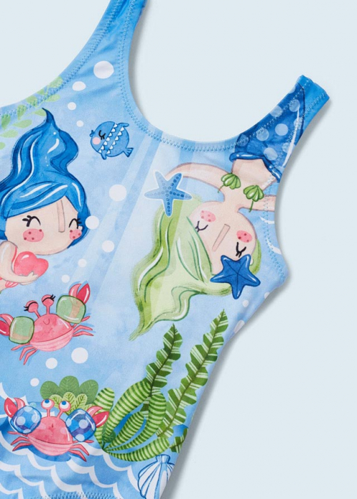 Costum de baie cu bretele, pentru fete, Sirene, Lavanda [4]