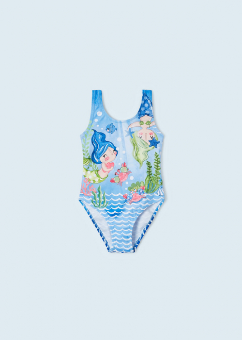 Costum de baie cu bretele, pentru fete, Sirene, Lavanda [5]