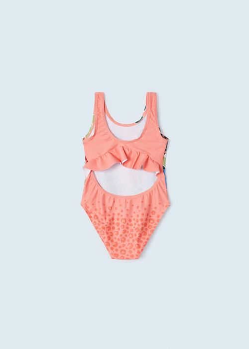 Costum de baie cu bretele, pentru fete, imprimeu Fashion, Peach [4]