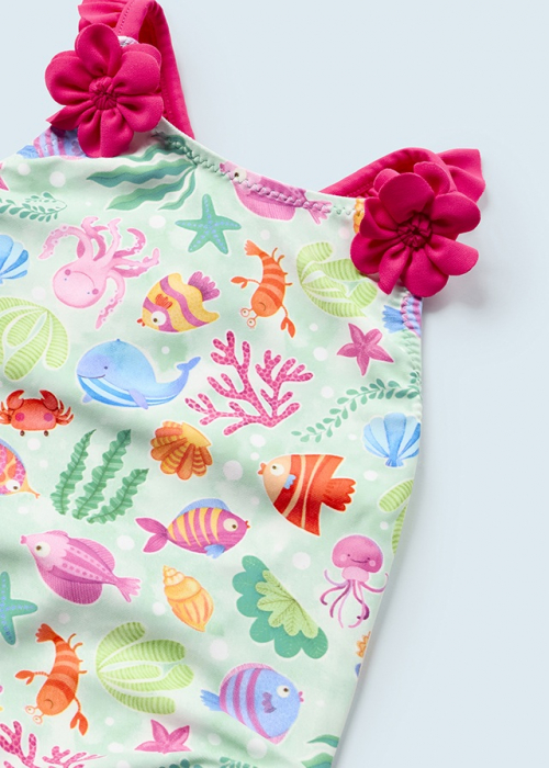 Costum de baie fete, din material elastic, Animale Marine, Aqua [4]