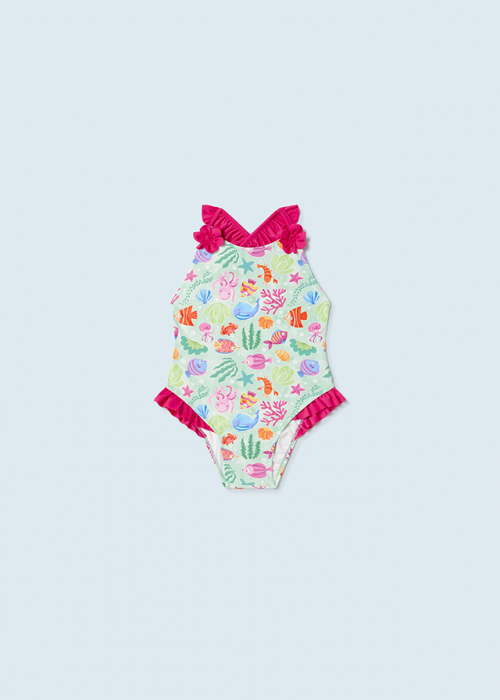 Costum de baie fete, din material elastic, Animale Marine, Aqua [2]