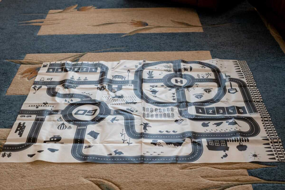 Covor Copii cu Traseu Masini si Drumuri, 130 x 100 cm, Semne de Circulatie Incluse [6]