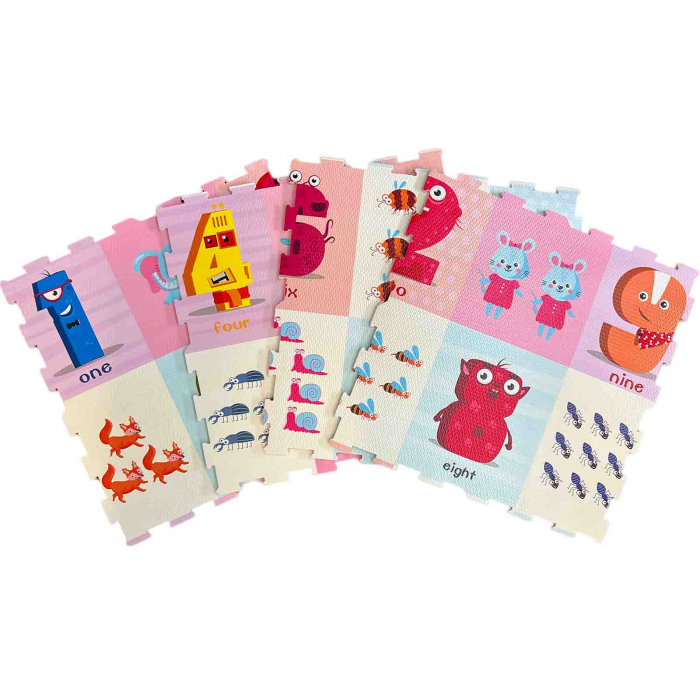 Covoras de joaca puzzle bebe, termoizolant, cu numere si cifre [4]