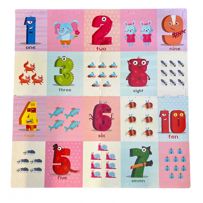 Covoras de joaca puzzle bebe, termoizolant, cu numere si cifre [2]