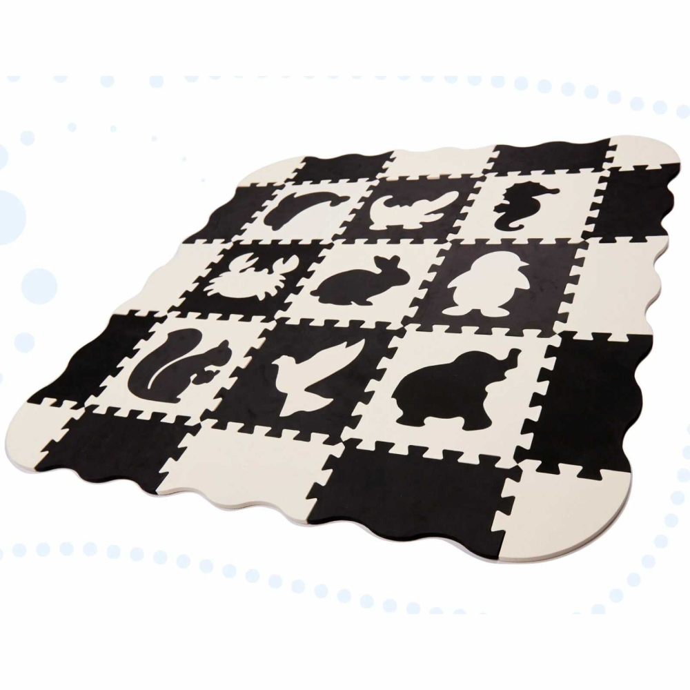 Covor de joaca bebelusi puzzle din spuma EVA, contrastant, modular, 25 piese [14]