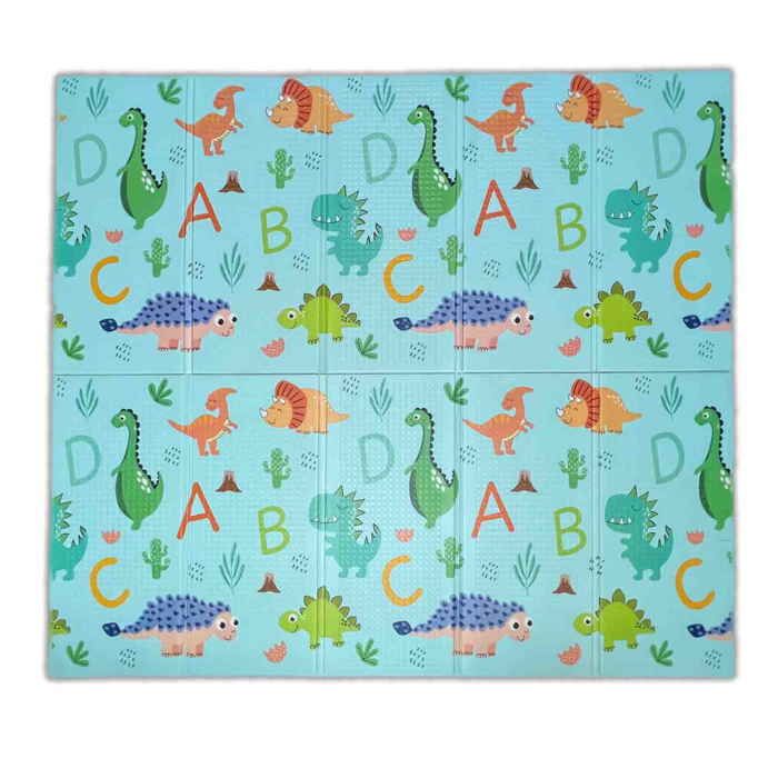 Covoras de joaca bebe, termoizolant, pliabil, cu 2 fete, Dinozauri [3]