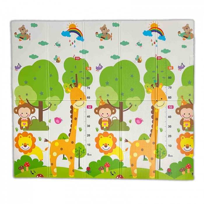 Covoras de joaca, pliabil, cu 2 fete, 200 x 180 cm, Zoo [2]
