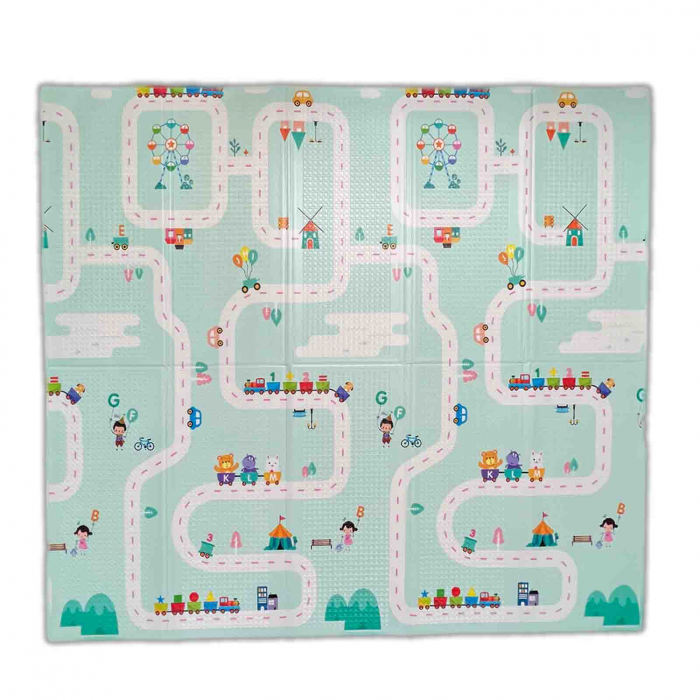 Covoras de joaca, pliabil, cu 2 fete, 200 x 180 cm, Zoo [3]