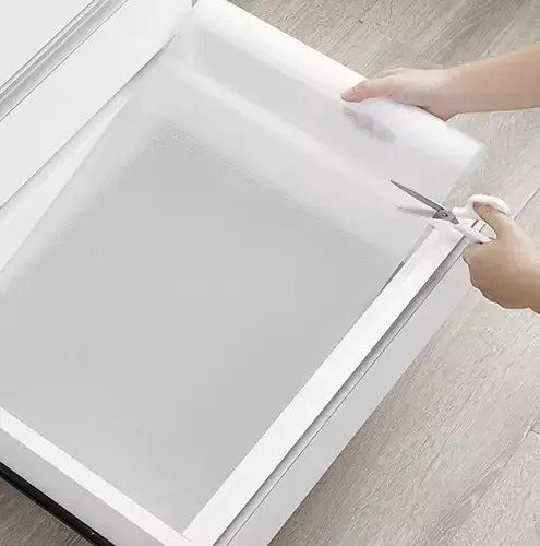 Covoras antiderapant 300x50 cm, folie protectie sertar, impermeabil, alb transparent [5]