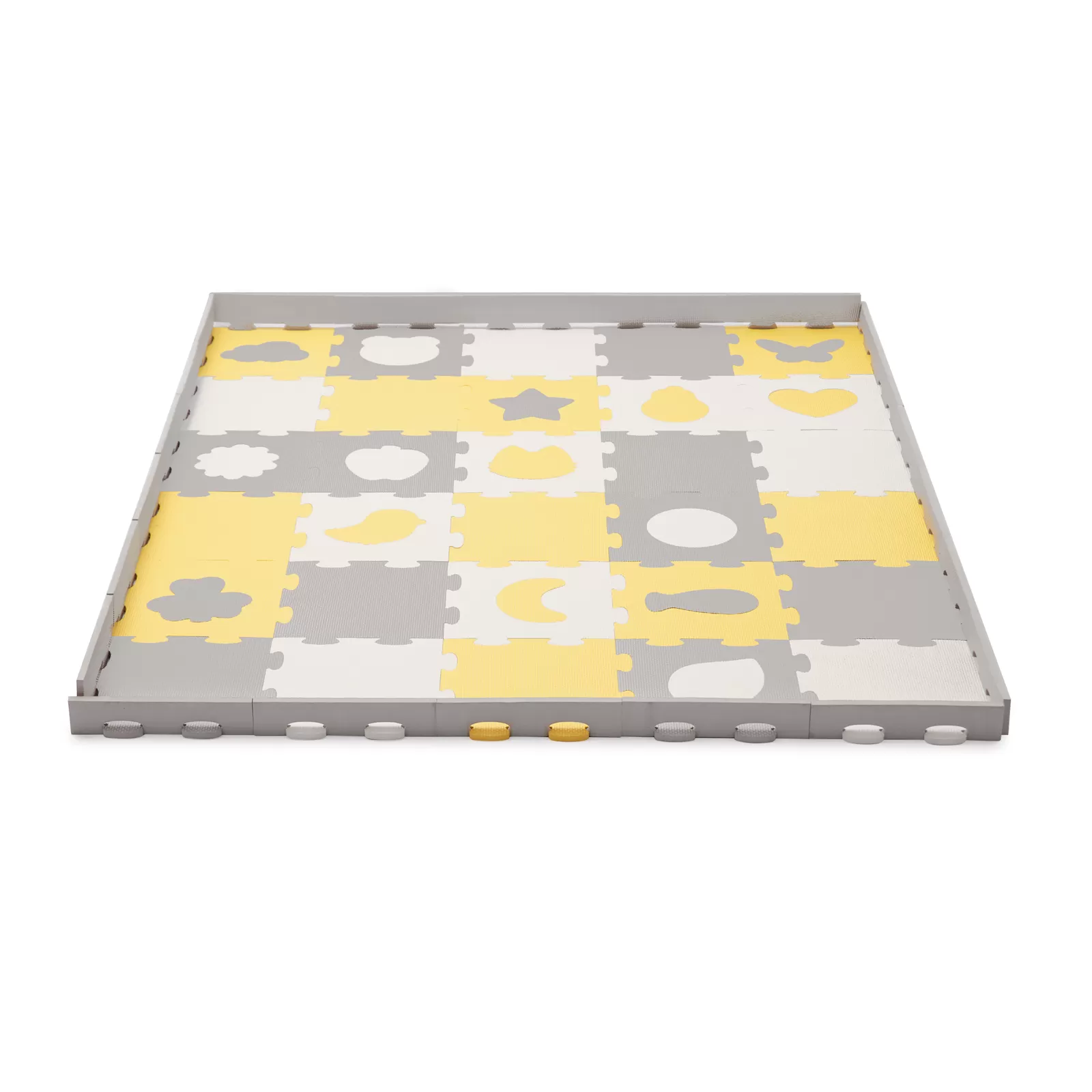 Covoras de joaca kinderkraft luno shapes, puzzle 3d, spuma, yellow, varsta de la 0 luni la 6 ani [3]