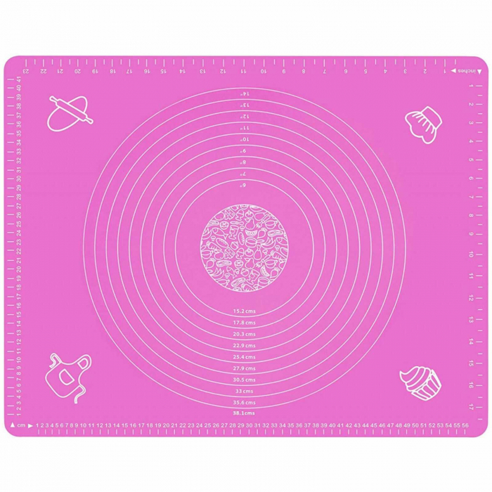 Plansa, Covoras pentru framantat aluat, Portocaliu, Folie 65 x 45 cm [2]