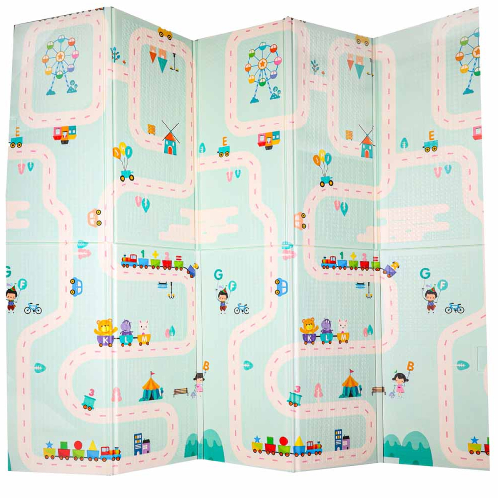 Covoras Pliabil Educativ XPE pentru Copii, Panda Street, 180x200 cm [2]