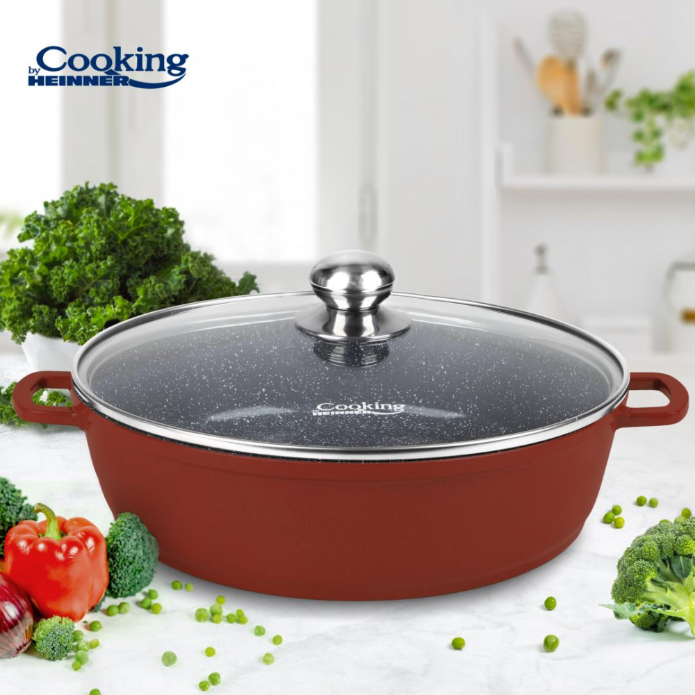 Cratita aluminiu+capac 40x9.8cm, 11 l, calabria, cooking by heinner [3]