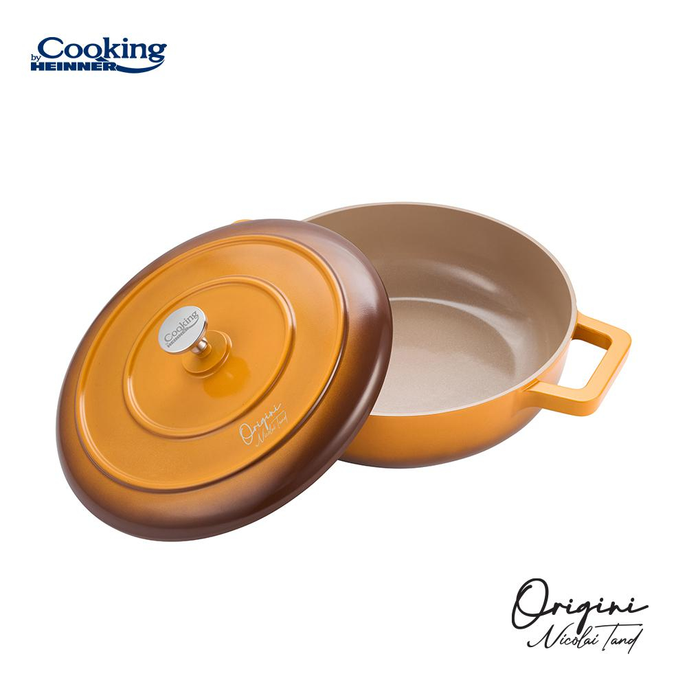 Cratita aluminiu turnat + capac 26x8 cm, 3.4l, nicolai tand, origini, cooking by heinner [3]