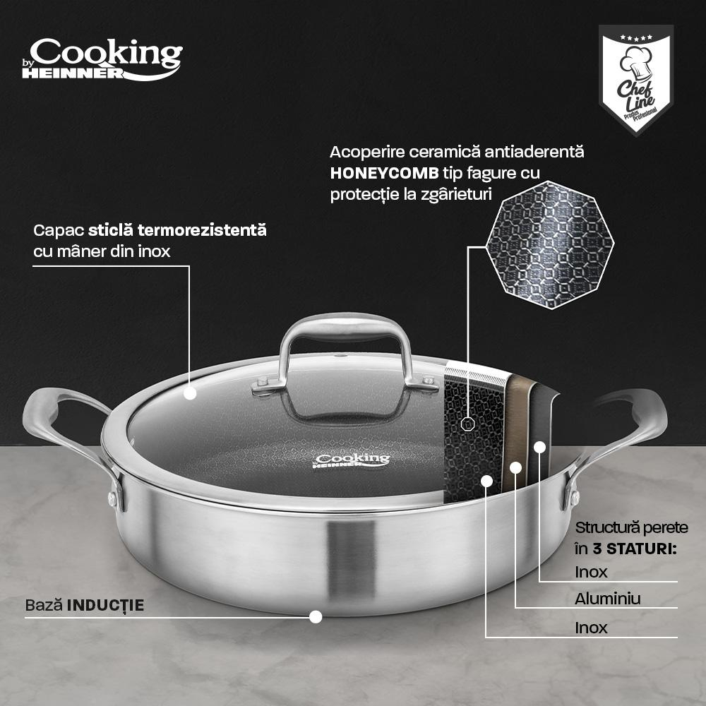 Cratita cu capac, 30x7.8 cm, 4.8 l, titanium3, cooking by heinner [9]