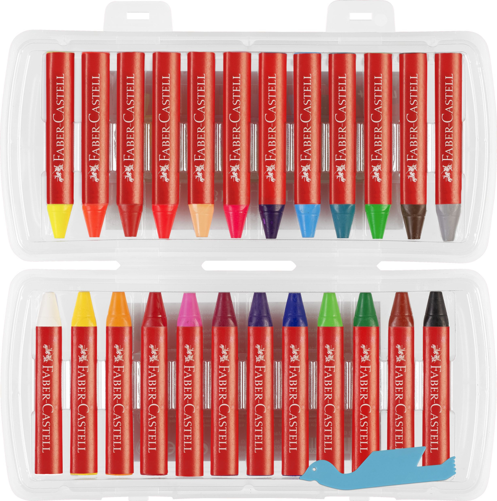 Creioane cerate 24 culori jumbo cutie plastic faber-castell [3]