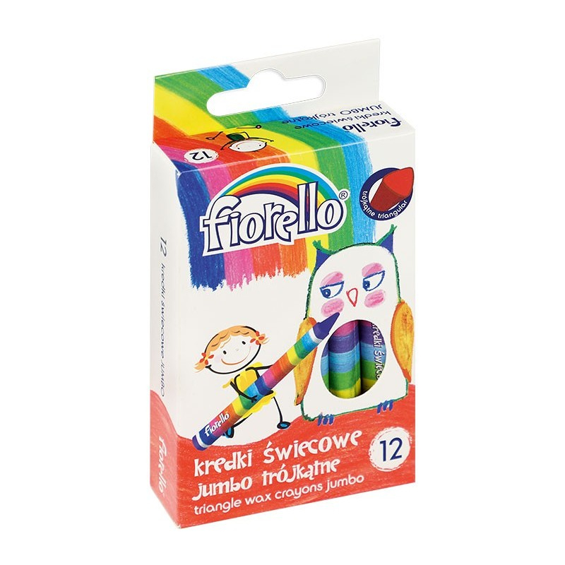 Creioane cerate Fiorello Jumbo 170-2209, triunghiulare, 12 culori, blister carton [1]