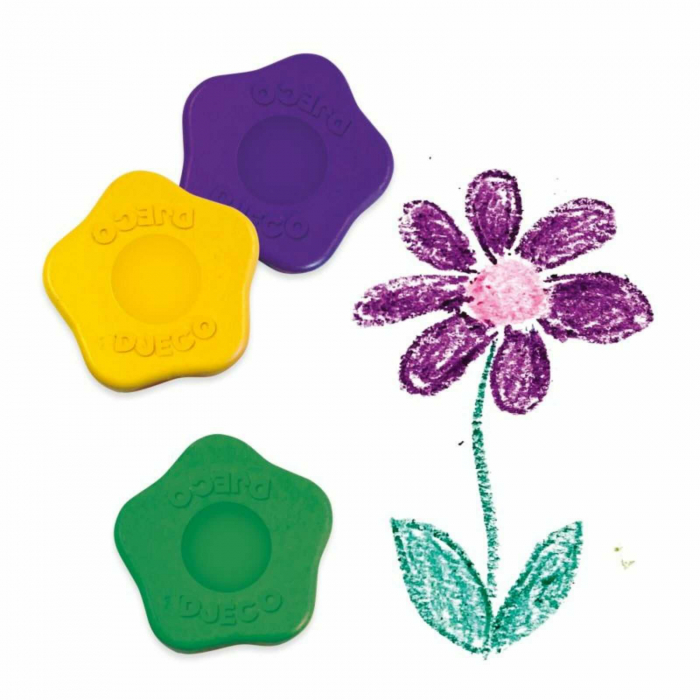 Creioane cerate pentru bebe, cu grip de prindere, Set 12 creioane Djeco, varsta 1 - 3, 3 - 6 ani, Baiat, Fata [2]